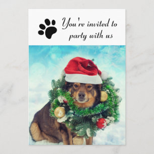 Fête avec nous Chien - Invitation de fête de vacan