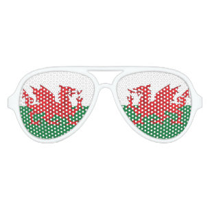 Fête Aviateur Lunettes de drapeau gallois
