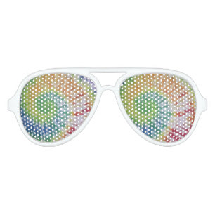 Fête Aviateur spirale blanche d'arc-en-ciel de lunettes de