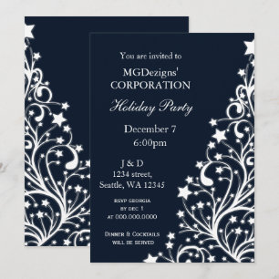 fête bleue Fête corporative Invitations