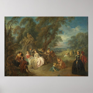 Fête Champêtre, c. 1730 (oil on canvas) Poster