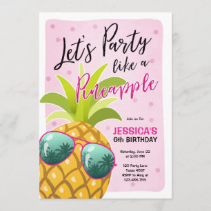 Fête comme un ananas invitation anniversaire Tropi