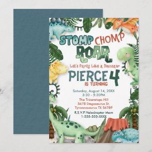 Fête comme un dinosaure Anniversaire Invitation