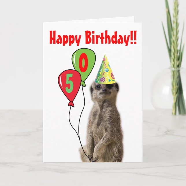Fête comme une carte d'anniversaire Meerkat (Devant)