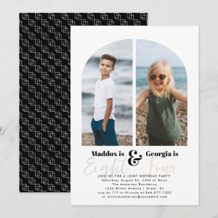 Fête conjointe   Invitation d'anniversaire simple 