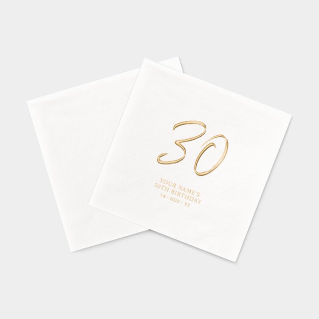 Fête d'anniversaire 30 ans Modern Brush Script (Verso)