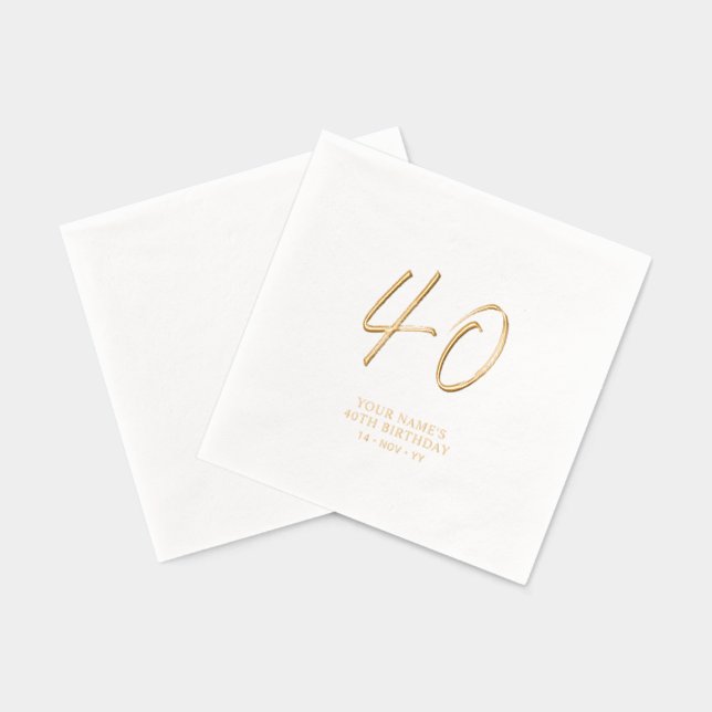 Fête d'anniversaire 40 ans Modern Brush Script (Verso)