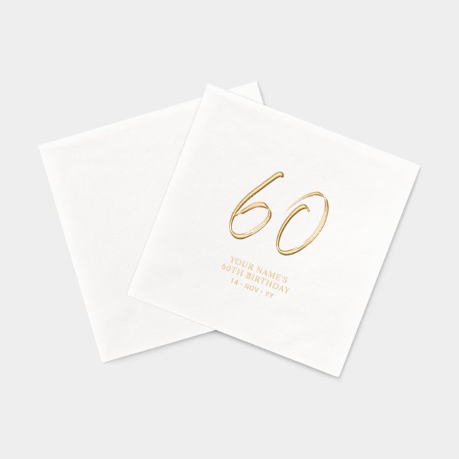 Fête d'anniversaire 60 ans Modern Brush Script (Verso)