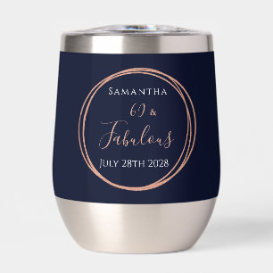 Fête d'anniversaire 60 ans Navy Rose Gold et Fabul