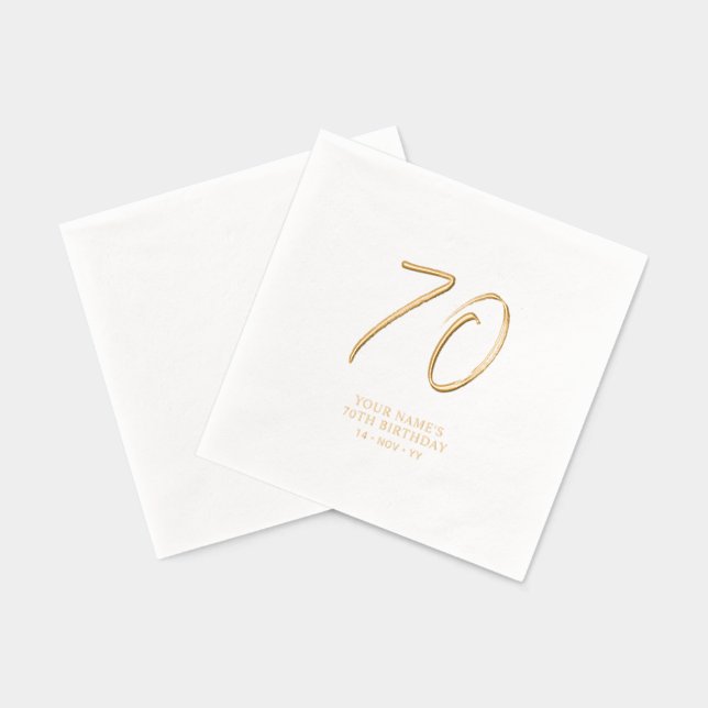 Fête d'anniversaire 70 ans Modern Brush Script (Verso)