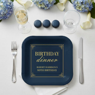 Fête d'anniversaire 80 ans assiettes en carton mar