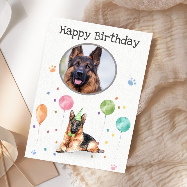 Fête d'anniversaire Allemand Shepher Carte d'anima (Créateur téléchargé)