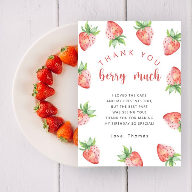 Fête d'anniversaire aux fraises merci beaucoup (Créateur téléchargé)