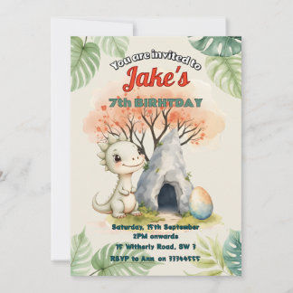 Fête d'anniversaire avec invitation de dinosaures 