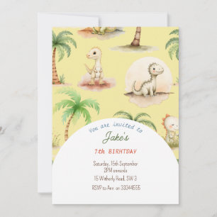 Fête d'anniversaire avec invitation de dinosaures 