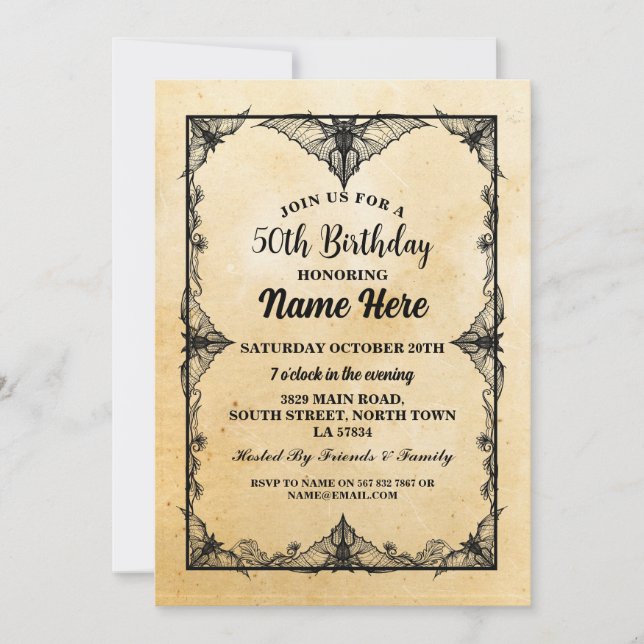 Fête d'anniversaire Cadre gothique Invitation Hall (Devant)