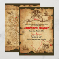 Fête d'anniversaire Carte au trésor vintage pirate