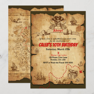 Fête d'anniversaire Carte au trésor vintage pirate