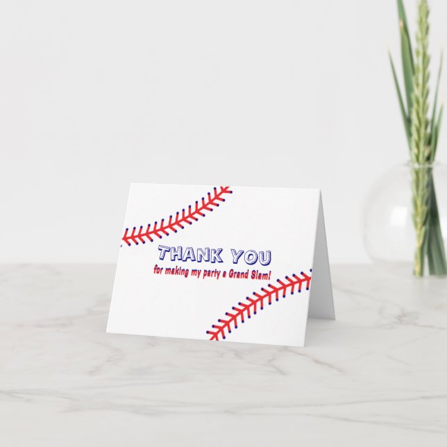 Fête d'anniversaire de baseball Merci Cartes (Devant)