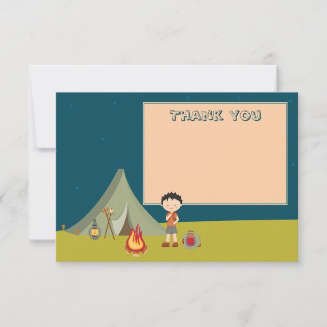 Fête d'anniversaire du camping du garçon merci car (Devant)
