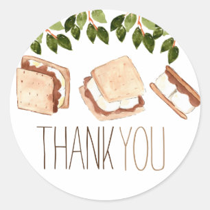 Fête d'anniversaire du camping Smore merci sticker