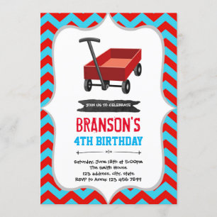 Fête d'anniversaire du wagon rouge Invitation