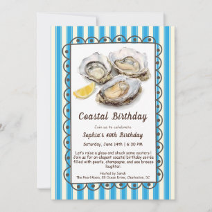 Fête d'anniversaire huître Invitation côtière él