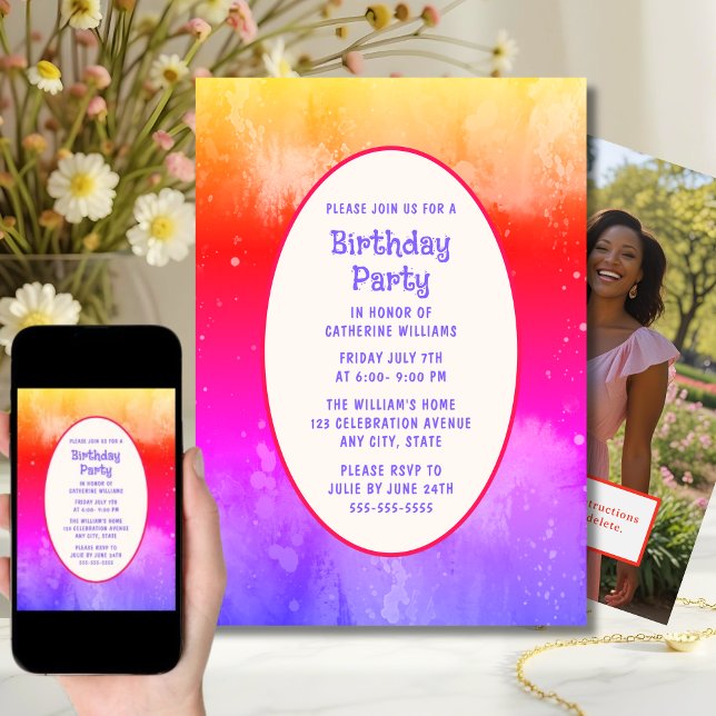 Fête d'anniversaire Invitation Modèle N'importe qu (Créateur téléchargé)