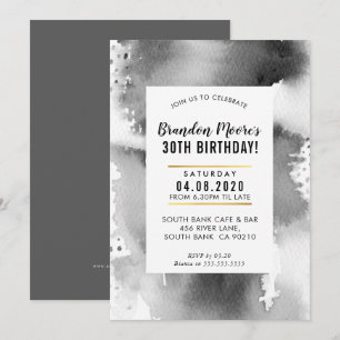 FÊTE D'ANNIVERSAIRE INVITATION moderne aquarelle g