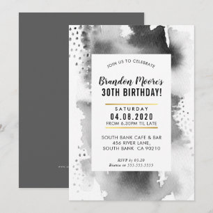 FÊTE D'ANNIVERSAIRE INVITATION moderne aquarelle g