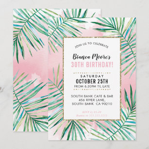 FÊTE D'ANNIVERSAIRE INVITATION palmier tropical fe