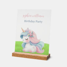 Fête d'anniversaire licorne aquarelle mignonne