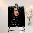 fête d'anniversaire noir argent photo bienvenue