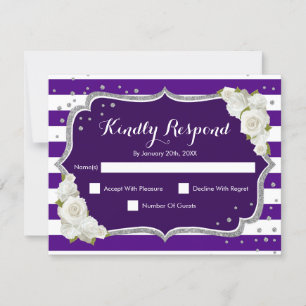 Fête d'anniversaire RSVP - Carte d'argent violet