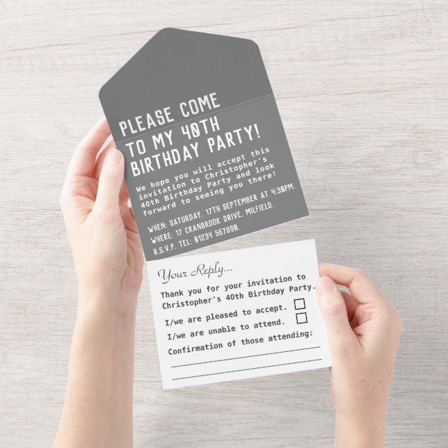 Fête d'anniversaire tout en une invitation (Déchirure)