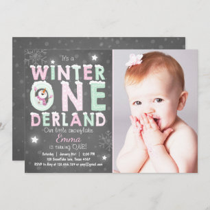Fête d'anniversaire Winter Onederland invitation M