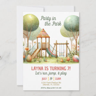 Fête Dans Le Parc Invitation Anniversaire