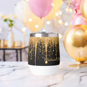 Fête de Bachelorette à paillettes dorées noires