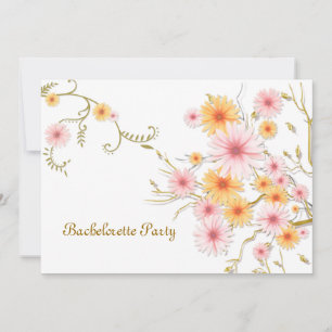 Fête de bachelorette Carte d'invitation - fleurs d