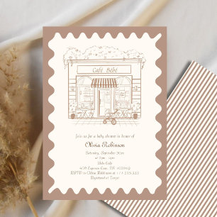 Fête de bébé Café Bébé Invitation Baby Shower Neut