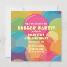 Fête de bulle colorée Invitation Anniversaire
