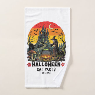 Fête de chat d'Halloween Sorcière Chaudron Chats n