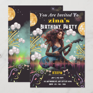 Fête de Confetti colorée Invitation d'anniversaire