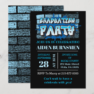 FÊTE DE DIFFUSION INVITATION Graffiti Brick Wall