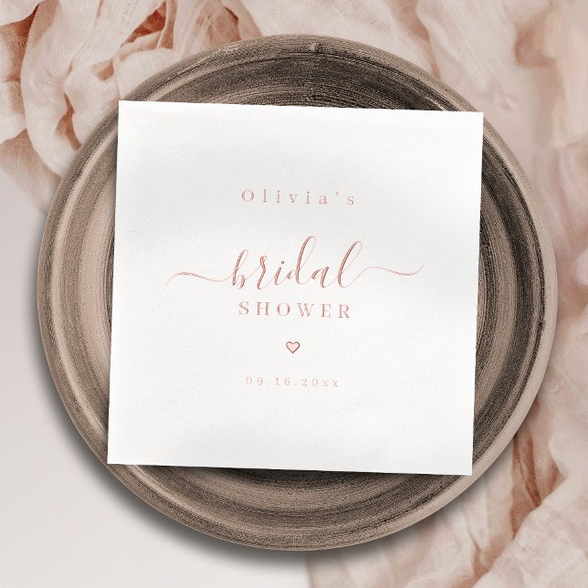 Fête de douche de mariée de script élégant simple  (Modern simple elegant script bridal shower party foil napkins)