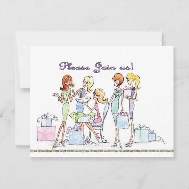 Fête de douche nuptiale Invitations de filles glam (Devant)