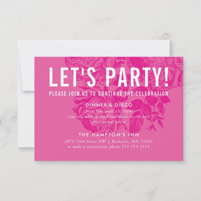 FÊTE DE FÊTE CARTE moderne floral joli rose (Devant)