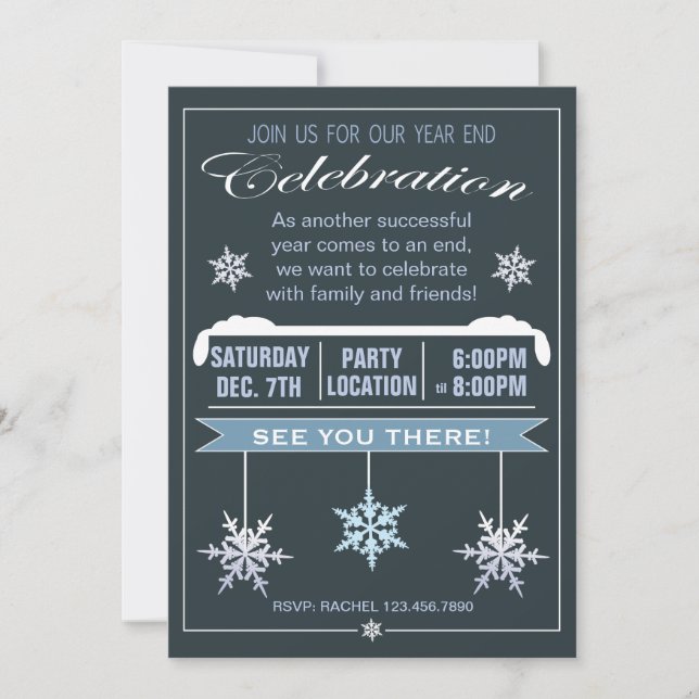 Fête de fin d'année Fête de Noël Invitation (Devant)