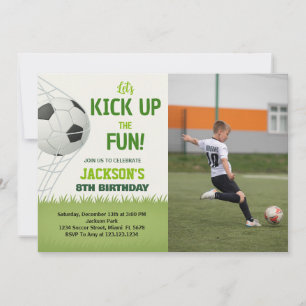 Fête de football Anniversaire Invitation avec phot