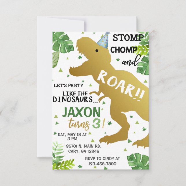 Fête de garçon comme une invitation d'anniversaire (Devant)